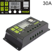 Load image into Gallery viewer, FOXSUR 30A Solar Charge Controller 12V / 24V Automatic Identification Controller, 30A