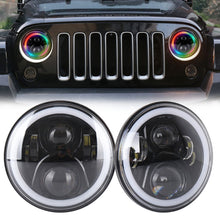 Load image into Gallery viewer, 2 PCS 7 inch DC12V 6000K-6500K 50W Car LED Headlight Cree Lamp Beads for Jeep Wrangler / Harley, Support APP + Bluetooth Control, DC12V 6000K-6500K