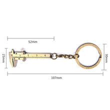 Load image into Gallery viewer, 5 PCS Mini Vernier Caliper Keychain Key Rings, Vernier Shape(Bronze), Vernier Shape(Silver)