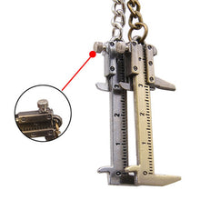 Load image into Gallery viewer, 5 PCS Mini Vernier Caliper Keychain Key Rings, Vernier Shape(Bronze), Vernier Shape(Silver)
