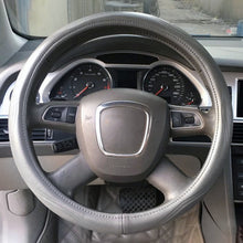 Load image into Gallery viewer, Universal Car Genuine Leather Pinhole Steering Wheel Cover, Diameter: 38cm