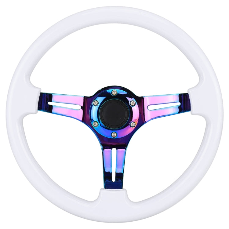 Car Colorful Modified Racing Sport Horn Button Steering Wheel, Diameter: 34.6cm