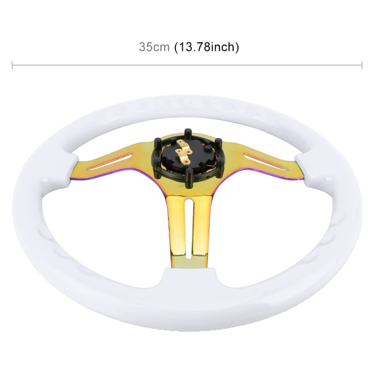 Car Colorful Modified Racing Sport Horn Button Steering Wheel, Diameter: 34.6cm