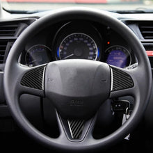 Load image into Gallery viewer, 3 in 1 Car Carbon Fiber Steering Wheel Button Decorative Sticker for Honda Fit, Left and Right Drive Universal, For Honda Fit