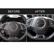 Load image into Gallery viewer, 2 in 1 Car Carbon Fiber Steering Wheel Button Decorative Sticker for Chevrolet Camaro 2017-2019, Left and Right Drive Universal, For Chevrolet Camaro 2017-2019