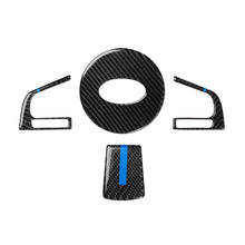 Load image into Gallery viewer, 4 in 1 Car Carbon Fiber Blue Steering Wheel Button Decorative Sticker for Subaru Forester 2016-2018, Left and Right Drive Universal, For Subaru Forester 2016-2018(Blue)