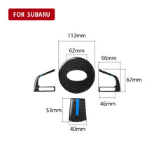 Load image into Gallery viewer, 4 in 1 Car Carbon Fiber Blue Steering Wheel Button Decorative Sticker for Subaru Forester 2016-2018, Left and Right Drive Universal, For Subaru Forester 2016-2018(Blue)