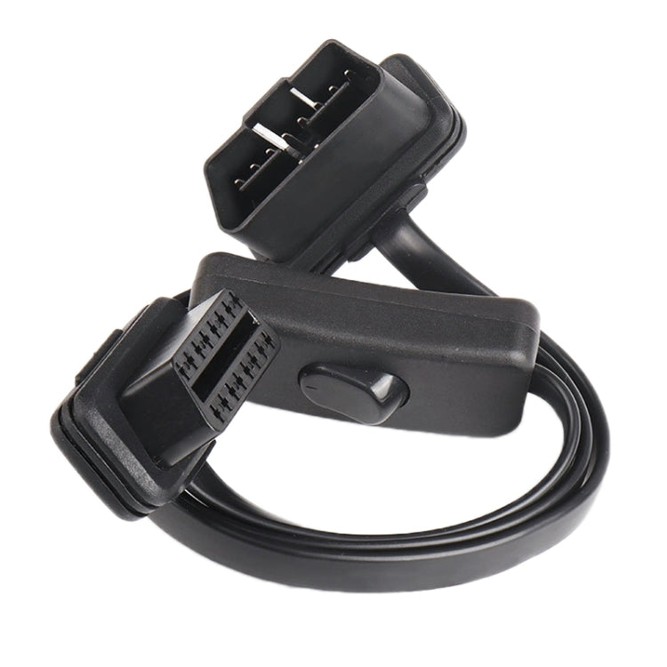 16PIN Car Ultra-thin OBD Diagnostic Extended Cable OBD2 Cable with Switch, 16PIN