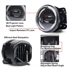 Load image into Gallery viewer, 2 PCS 4 inch Car LED Angel Eyes Spotlight Modified Fog Lights for Jeep Wrangler / Dodge / Chrysler PT Cruiser, For Jeep / Dodge
