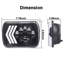 Load image into Gallery viewer, 2 PCS 5X7 inch Car Modified Red Background LED Square Headlamp for Jeep Wrangler, For Jeep Wrangler(5X7 inch)