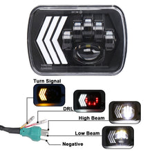 Load image into Gallery viewer, 2 PCS 5X7 inch Car Modified Red Background LED Square Headlamp for Jeep Wrangler, For Jeep Wrangler(5X7 inch)