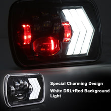 Load image into Gallery viewer, 2 PCS 5X7 inch Car Modified Red Background LED Square Headlamp for Jeep Wrangler, For Jeep Wrangler(5X7 inch)