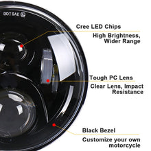 Load image into Gallery viewer, 7 inch Round LED Motorcycle Headlight Modified Spotlight for Honda, For Honda, For Honda Silver