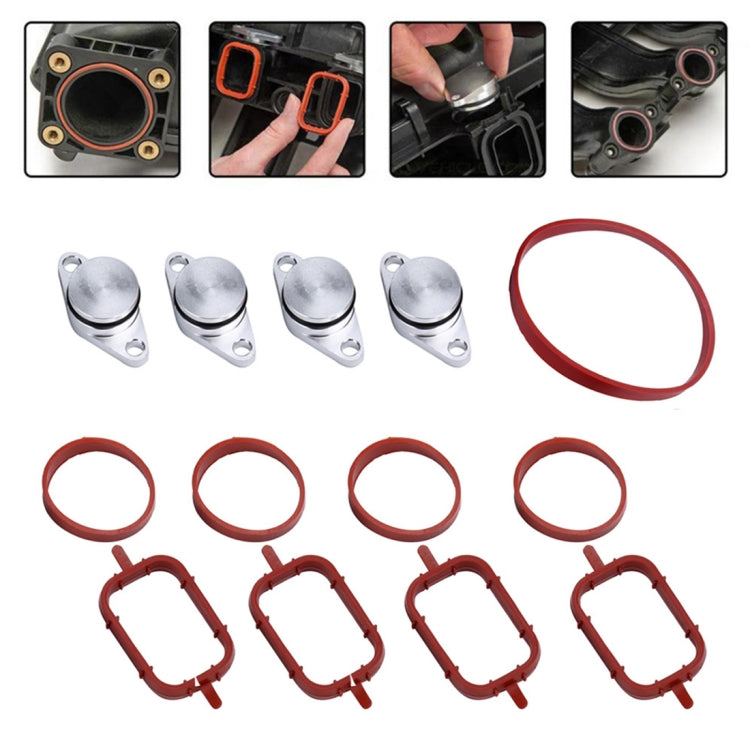 4x22mm Car Swirl Flap Air Intake Aluminum Gasket Remove Repair Kit, 22mm(Black), 22mm(Blue), 22mm(Red), 22mm(Silver)