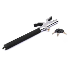 Car Adjustable Telescopic U Shape Steering Wheel Lock Anti-theft Cipher Lock with Safety Hammer, with Safety Hammer
