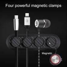 Load image into Gallery viewer, Car Carbon Fiber Magnetic Clamp Cable Storage Box Creative Desktop Hub Organizer, Desktop Hub Organizer