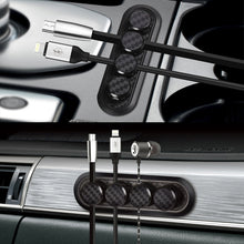 Load image into Gallery viewer, Car Carbon Fiber Magnetic Clamp Cable Storage Box Creative Desktop Hub Organizer, Desktop Hub Organizer