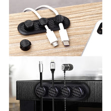 Load image into Gallery viewer, Car Carbon Fiber Magnetic Clamp Cable Storage Box Creative Desktop Hub Organizer, Desktop Hub Organizer