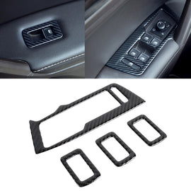 Car Carbon Fiber Window Glass Lifter Panel Decorative Sticker for Volkswagen Tiguan L 2019-2021, Window Glass Lifter