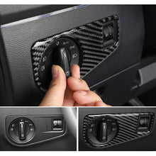 Load image into Gallery viewer, Car Carbon Fiber Headlight Switch Panel Decorative Sticker for Volkswagen Tiguan L 2019-2021, High Configuration, Headlight Switch, High Configuration