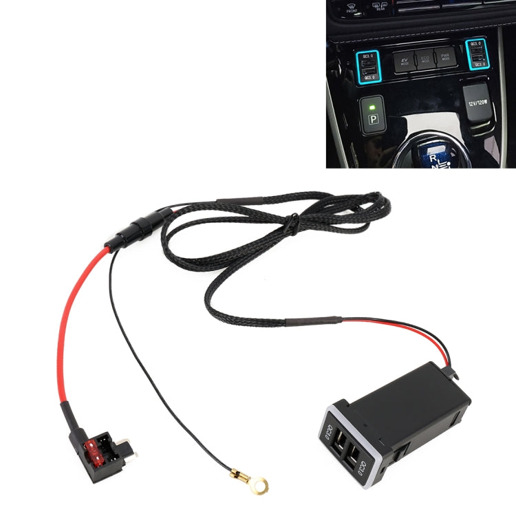 Car QC3.0 Fast Charge USB Interface Modification Charger for Toyota, Fuse to Take Power, Fuse (Red Light), Fuse (Ice Blue Light), Fuse (Blue Light), Fuse (Green Light), Fuse (Orange Light)