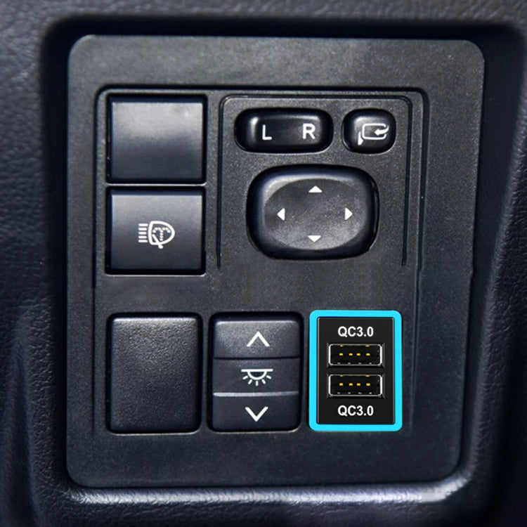 Car QC3.0 Fast Charge USB Interface Modification Charger for Toyota, Fuse to Take Power, Fuse (Red Light), Fuse (Ice Blue Light), Fuse (Blue Light), Fuse (Green Light), Fuse (Orange Light)