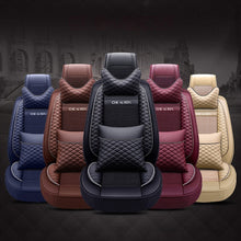 Load image into Gallery viewer, Car Leather Ice Silk Cushion Four Seasons Universal Seat Mat Set, Luxury Version