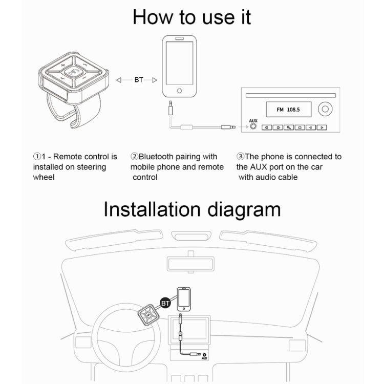 BT009 Car Bluetooth Hands-Free Controller, BT009