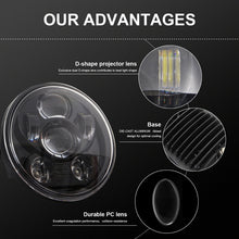 Load image into Gallery viewer, EagleVision DC9-30V 35W 6000K 4000LM 5.75 inch Round Motorcycle 6LEDs Headlight for Harley-Davidson, 5.75 inch 6LEDs