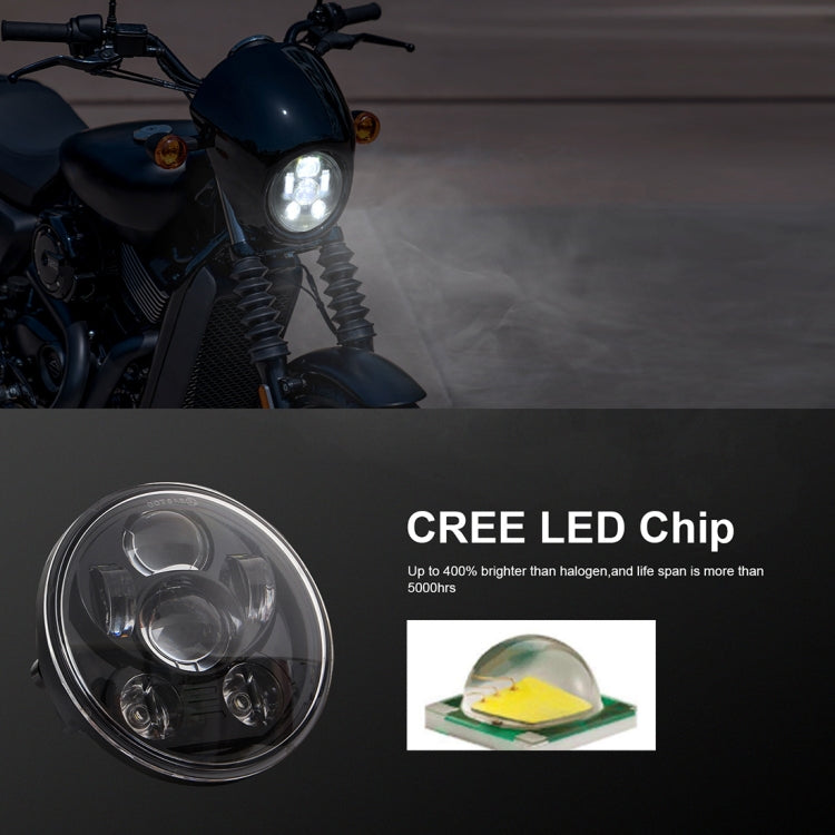 EagleVision DC9-30V 35W 6000K 4000LM 5.75 inch Round Motorcycle 6LEDs Headlight for Harley-Davidson, 5.75 inch 6LEDs