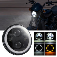 Load image into Gallery viewer, EagleVision DC9-30V 35W 6000K 4000LM 5.75 inch Round Motorcycle LED Headlight with Angel Eye for Harley-Davidson, 5.75 inch with Angel Eye