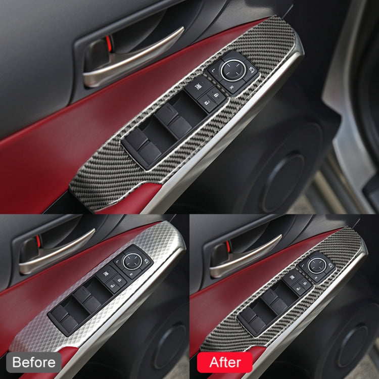 Car Carbon Fiber Window Glass Lifting Panel Button Decorative Sticker for Lexus IS250 2013-, Left Drive A Style, Window Glass Lifting A Style