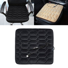 Load image into Gallery viewer, Car USB Seat Heater Cushion Warmer Cover Winter Heated Warm Mat, Style: Square, Square (Black), Square (Coffee), Square (Beige), Square (Red)