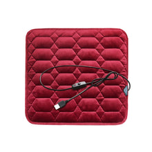 Load image into Gallery viewer, Car USB Seat Heater Cushion Warmer Cover Winter Heated Warm Mat, Style: Square, Square (Red), Square (Black)