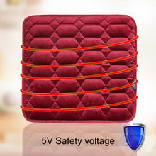 Load image into Gallery viewer, Car USB Seat Heater Cushion Warmer Cover Winter Heated Warm Mat, Style: Square, Square (Black), Square (Coffee), Square (Beige), Square (Red)