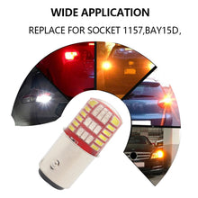 Load image into Gallery viewer, 2 PCS 1157 DC12V / 1.1W Motorcycle / Car LED Double Color Flashing Light Turn Signal / Brake Lamp with 42LEDs SMD-3014 Lamp Beads, 1157 DC12V
