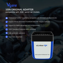 Load image into Gallery viewer, Vgate VLINKER BM V2.2 Bluetooth 3.0 Android Phone Car OBD Fault Diagnosis Detector, BM V2.2 Bluetooth 3.0