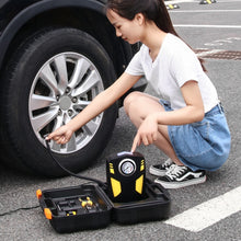 Load image into Gallery viewer, Car 12V Portable Inflatable Cylinder Pedal Pointer Air Pump with Light &amp; Tool Box, Pointer with Tool Box