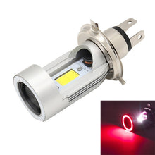 Load image into Gallery viewer, H4 DC12-80V / 20W / 6000K / 2000LM Motorcycle Headlight with Angel Eyes, H4, H4 (Blue), H4 (Red)
