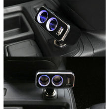 Load image into Gallery viewer, SHUNWEI SD-1909 80W 0.8A Car 2 in 1 USB Charger 90 Degree Free Rotation Cigarette Lighter, SD-1909 (Black), SD-1909