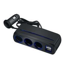 Load image into Gallery viewer, SHUNWEI SD-1938 120W 3A Car 3 in 1 Dual USB Charger Cigarette Lighter with Atmosphere Light, SD-1938 (Black), SD-1938