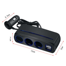 Load image into Gallery viewer, SHUNWEI SD-1938 120W 3A Car 3 in 1 Dual USB Charger Cigarette Lighter with Atmosphere Light, SD-1938 (Black), SD-1938