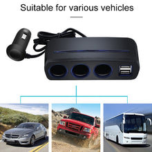 Load image into Gallery viewer, SHUNWEI SD-1938 120W 3A Car 3 in 1 Dual USB Charger Cigarette Lighter with Atmosphere Light, SD-1938 (Black), SD-1938