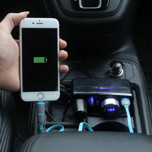 Load image into Gallery viewer, SHUNWEI SD-1938 120W 3A Car 3 in 1 Dual USB Charger Cigarette Lighter with Atmosphere Light, SD-1938 (Black), SD-1938