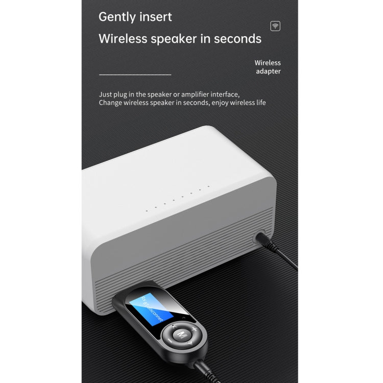 T-13 Bluetooth 5.0 LCD Digital Display Bluetooth Adapter Receiver Transmitter, T-13