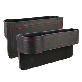 2 PCS Car Multi-functional Principal And Deputy Driver Seat Console Leather Box, Seat Console Leather Box (Black), Seat Console Leather Box (Beige), Seat Console Leather Box (Brown)