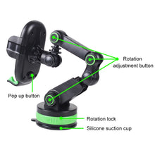 Load image into Gallery viewer, ZP-X0466 Car 360 Degree Rotating Telescopic Folding Round Suction Cup Mobile Phone Holder, ZP-X0466 (Green), ZP-X0466 (Grey)
