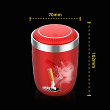 Load image into Gallery viewer, Portable Car Stainless Steel Liner Cigarette Ashtray with Light, with Stainless Steel Liner