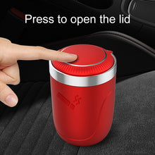 Load image into Gallery viewer, Portable Car Stainless Steel Liner Cigarette Ashtray with Light, with Stainless Steel Liner