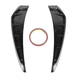 2 PCS Car Soft Silicone Decorative Sticker Outside Sticker, Bright Black, Bright Black